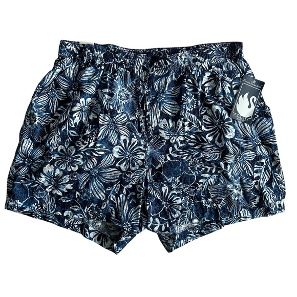 GLORIA VANDERBILT CASUALS NWT! Women’s Plus Shorts Blue/White Tropical Floral 1X - Picture 1 of 9